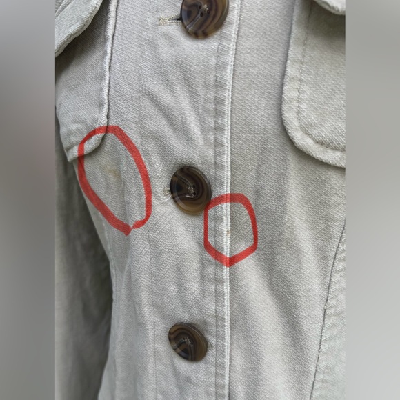 Tommy Jeans Vintage Velvet Trench Coat Khaki Cream Med Cute Great Condition - Picture 11 of 14